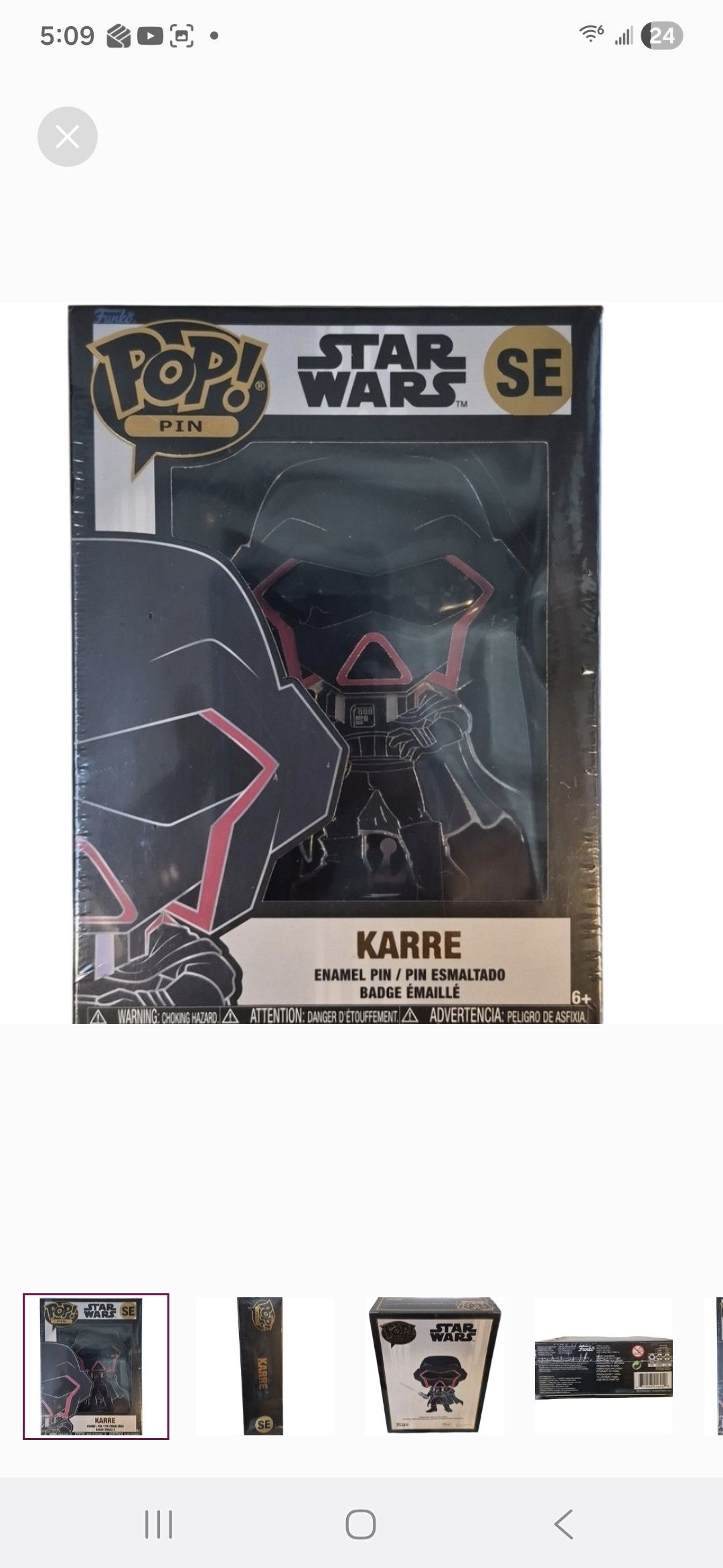 Other Funko × Star Wars POP PIN Karre Enamel Pin Size ONE SIZE - 1 Thumbnail