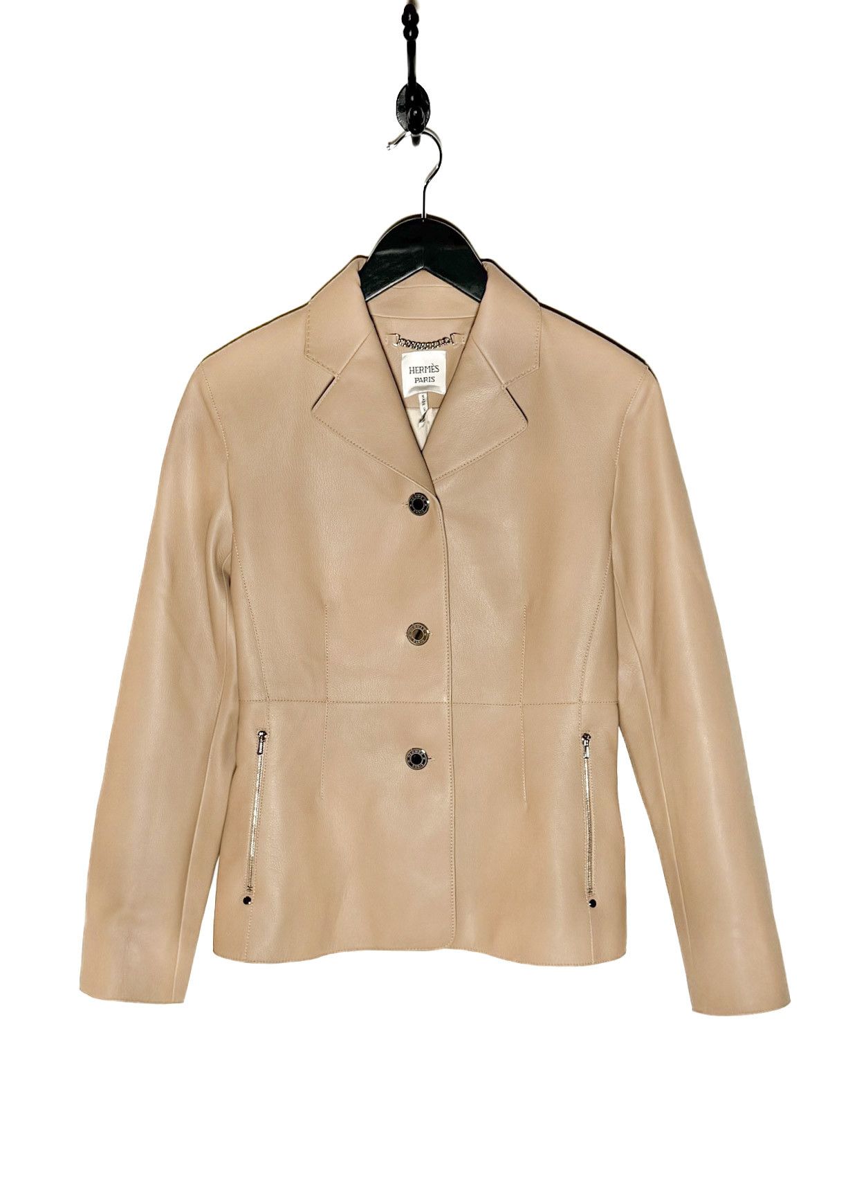 Hermes Hermès 2024 Beige Camel Goatskin Leather Equestrian Jacket Size S / US 4 / IT 40 - 1 Thumbnail