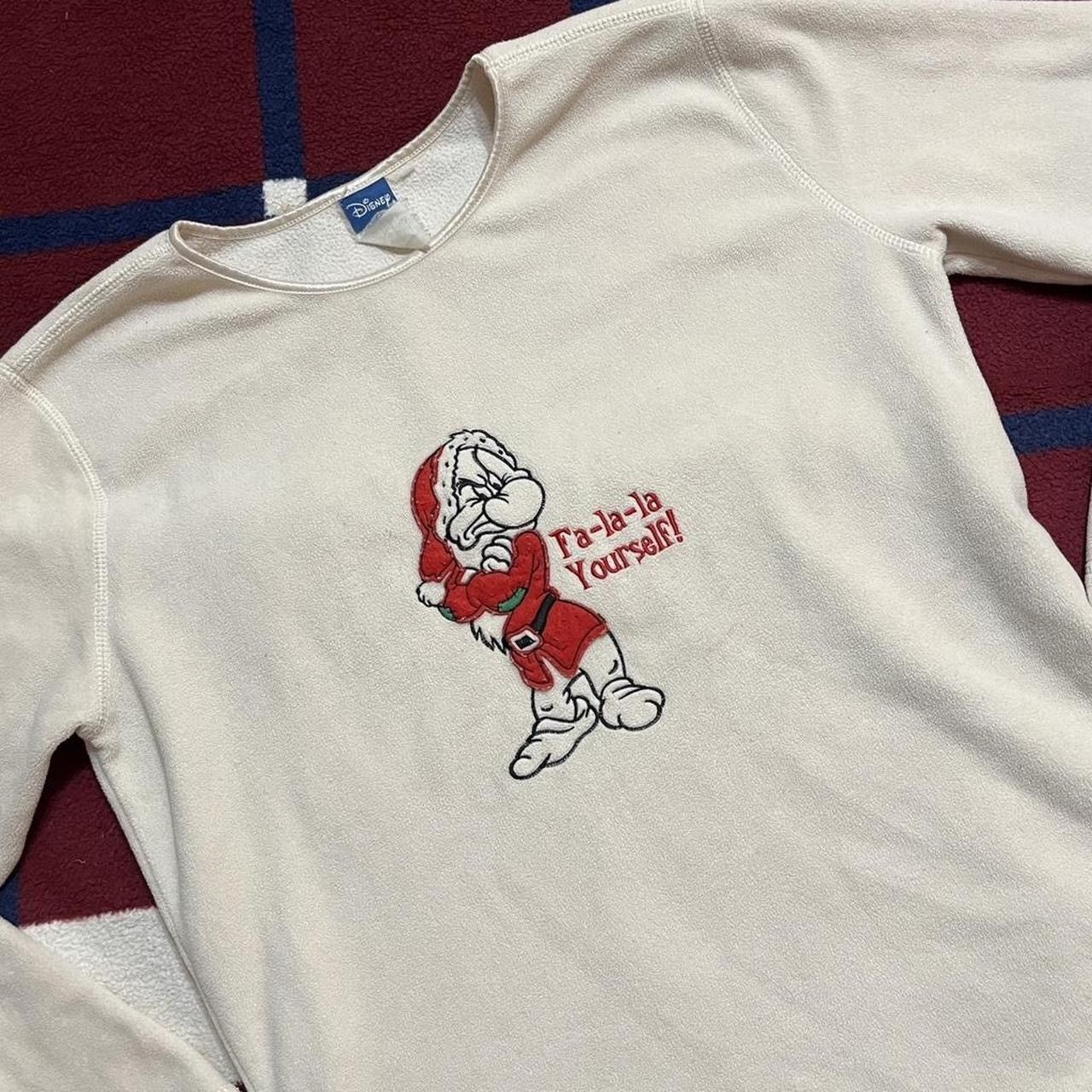 Disney Vintage Disney fleece cream Grumpy elf Fa-La-la yourself! Size M / US 6-8 / IT 42-44 - 2 Thumbnail