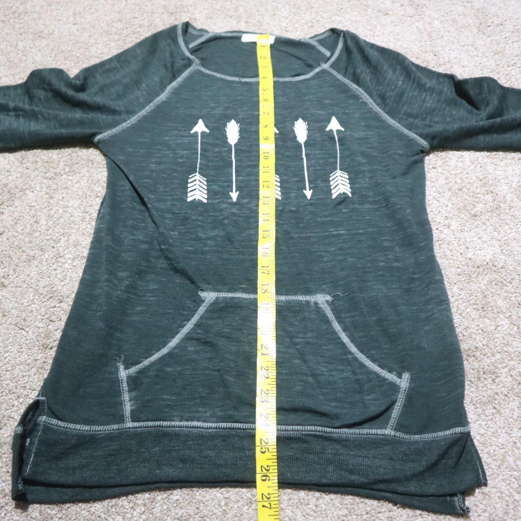 Arrow Z by Zobha Shirt Womens S Green Long Sleeve Knit Top w/ Front Pocket Size S / US 4 / IT 40 - 6 Thumbnail