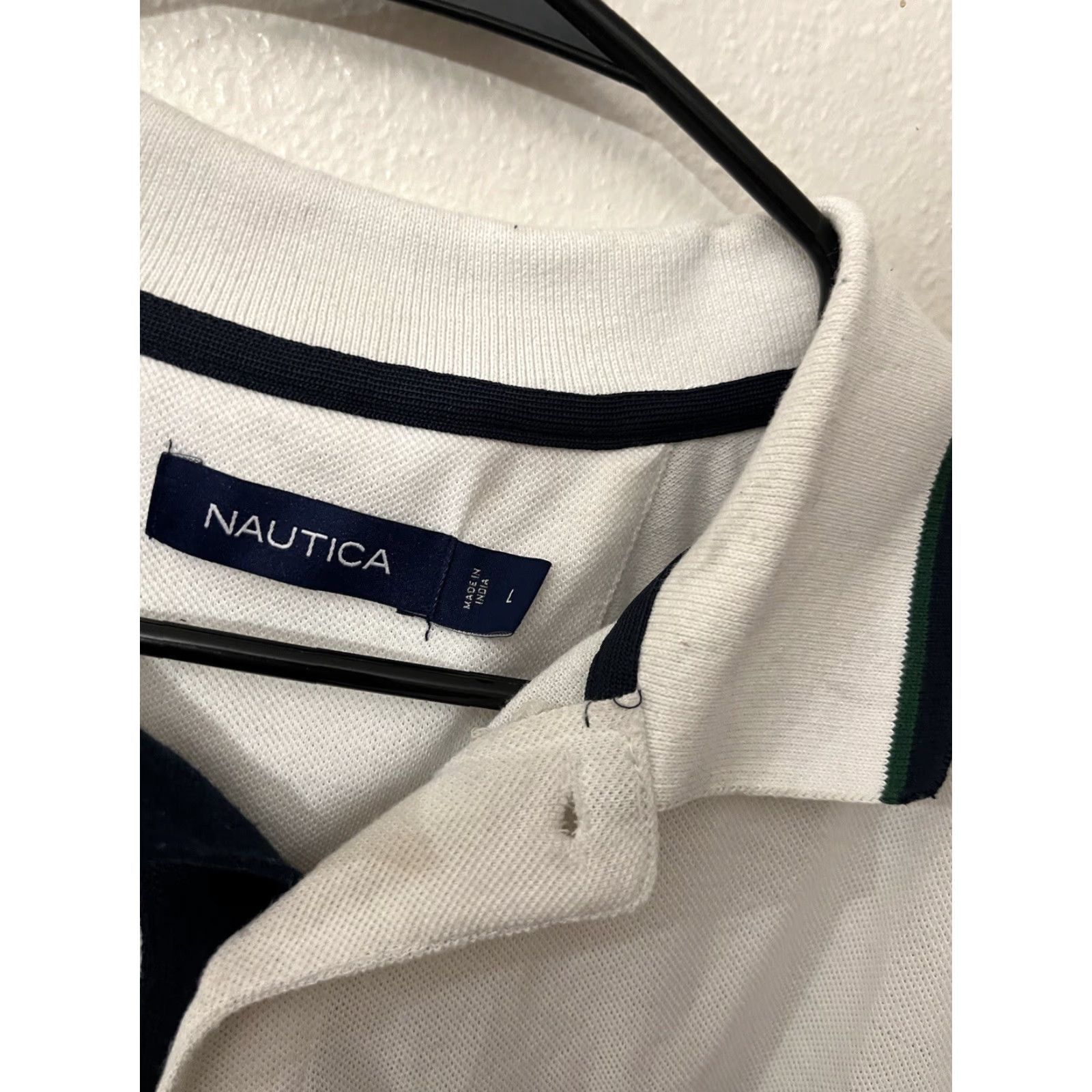 Nautica Nautica Polo Shirt Short Sleeve Navy Green White Striped Multicolor Cotton Logo Classic Fit Men L Size US L / EU 52-54 / 3 - 2 Thumbnail