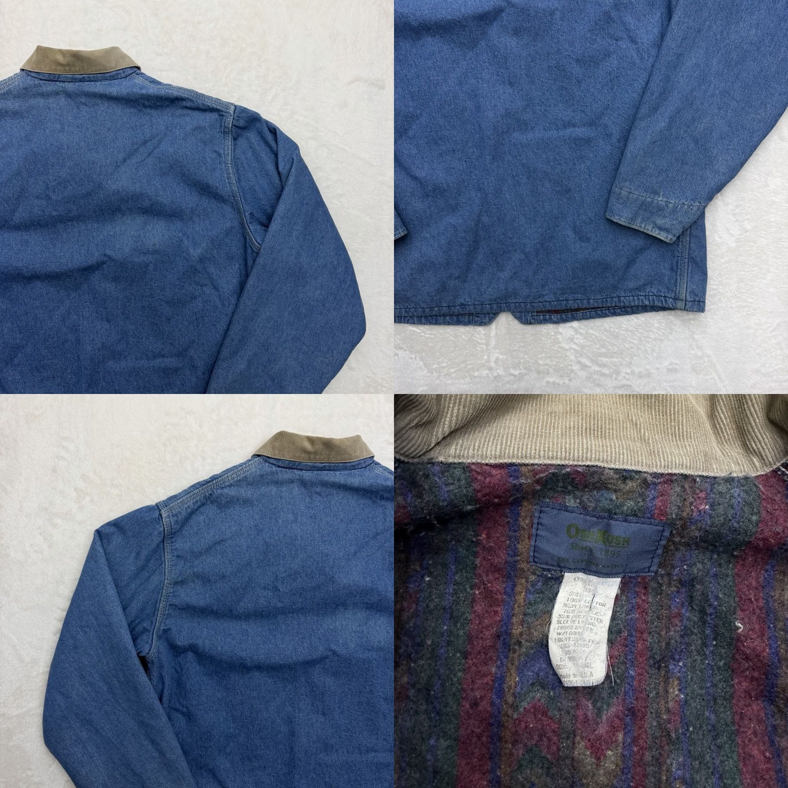 Vintage VINTAGE Osh Kosh Jacket Men XL Blue Denim Aztec Lined Snap Front Workwear Chore Size US XL / EU 56 / 4 - 9 Thumbnail