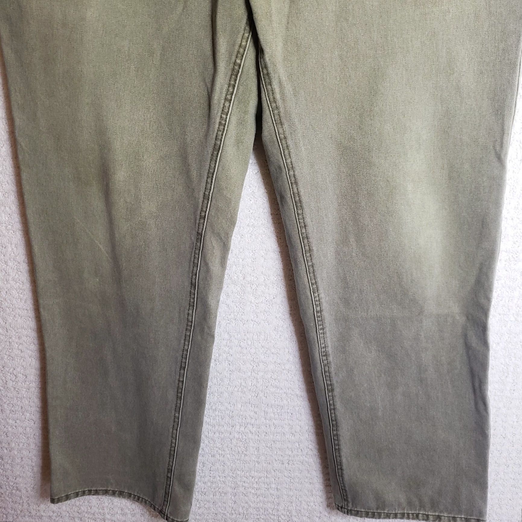 Orvis Orvis Pants Men 40x31 Olive Green 5-Pocket Leather Trim Denim Pants Jeans Straight Leg Size US 40 / EU 56 - 3 Thumbnail