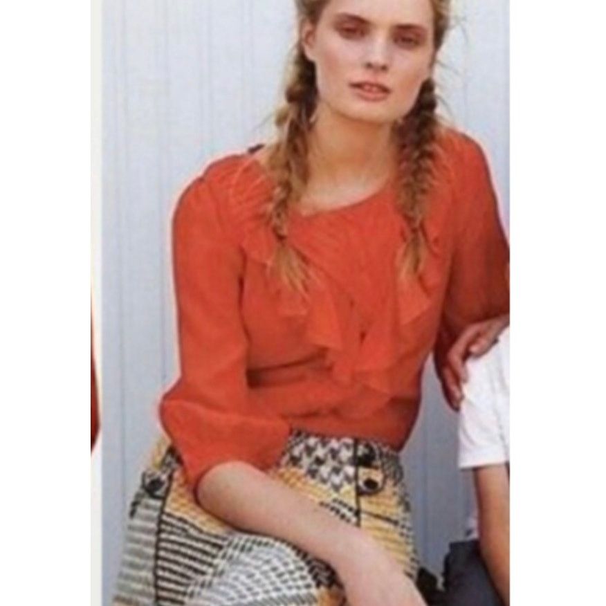 Anthropologie Maeve Anthropologie Nicoleta Ruffled Peasant Blouse, 4 Size S / US 4 / IT 40 - 1 Thumbnail