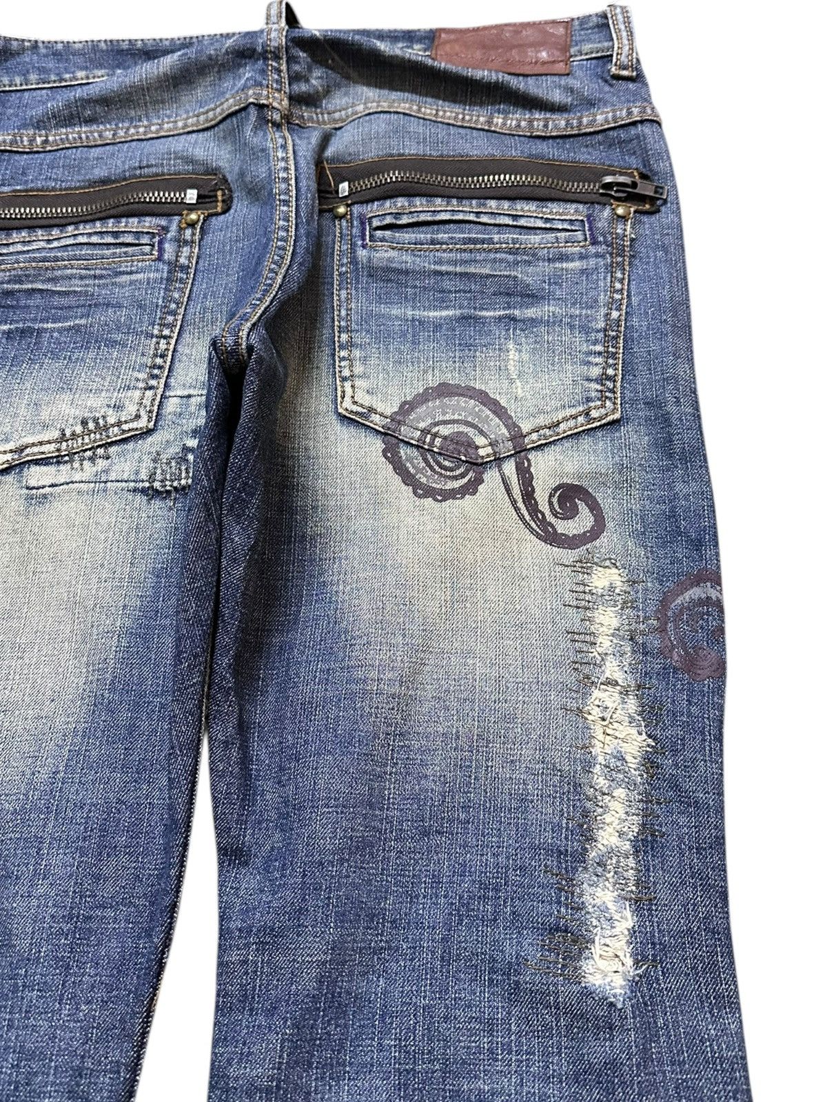 POST ARCHIVE FACTION (PAF) Vintage Global Work Studded Bondage Punk Denim Size US 31 - 13 Thumbnail