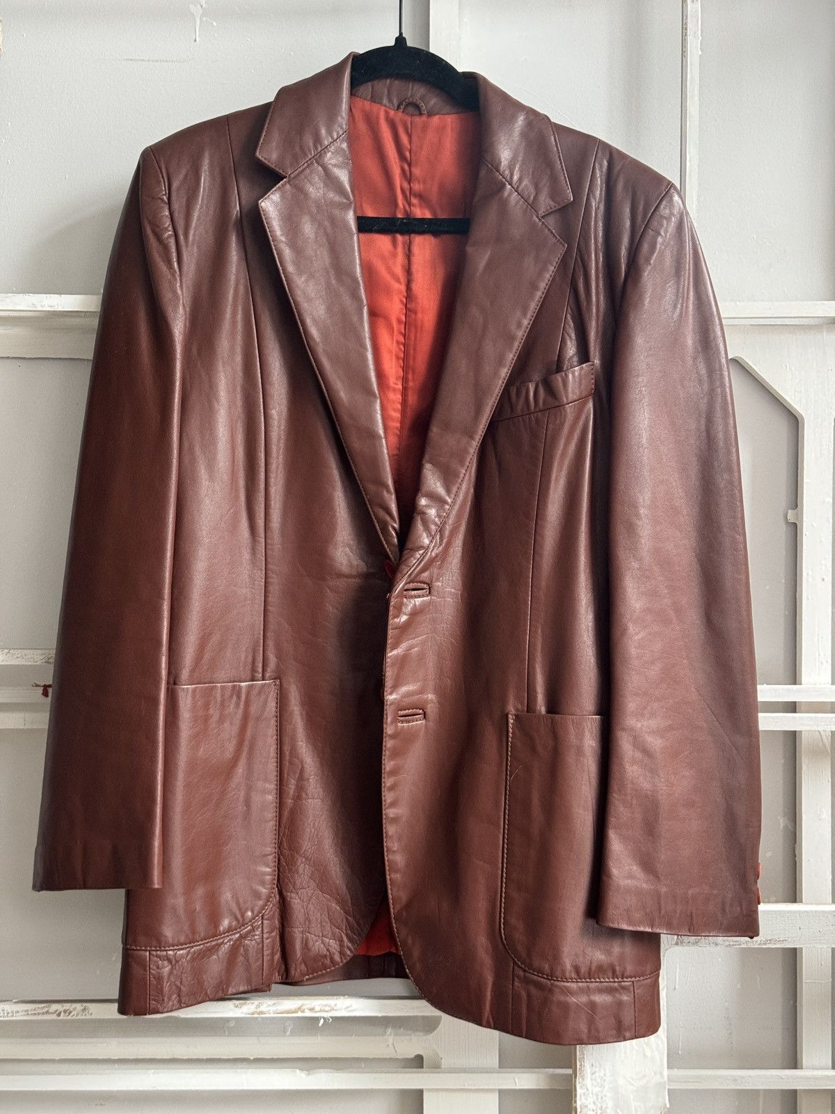 Yves Saint Laurent Yves Saint Laurent Vintage Leather Blazer Size S / US 4 / IT 40 - 3 Thumbnail