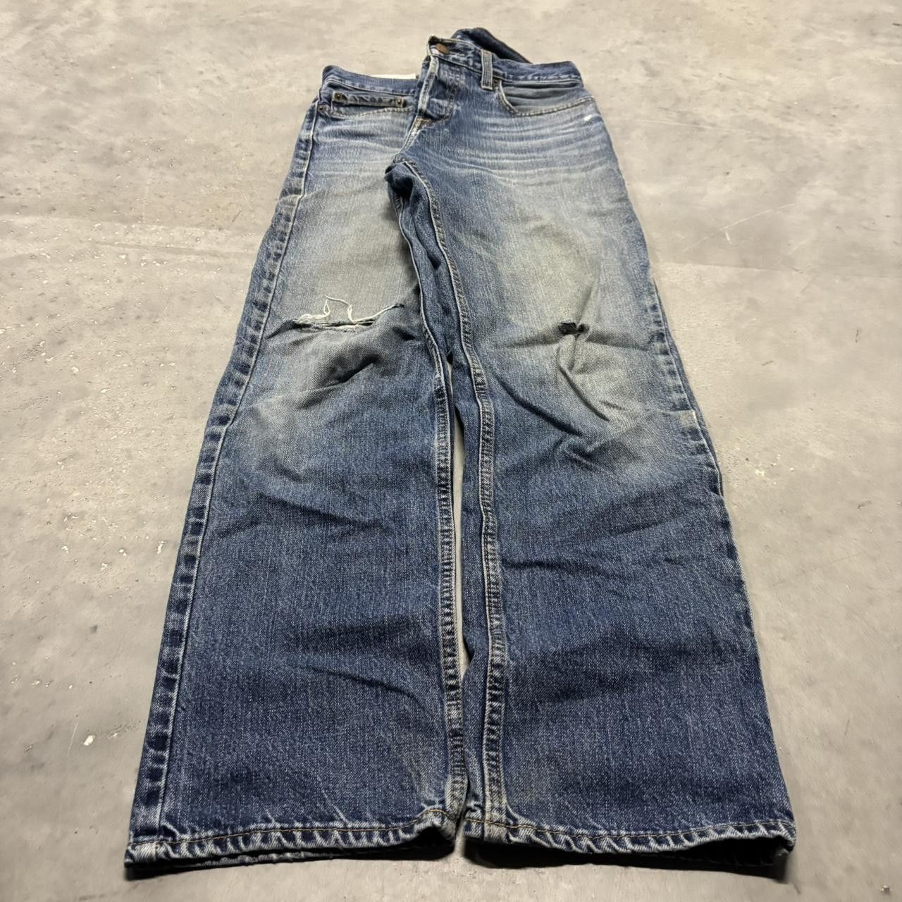 Japanese Brand × Vintage Crazy Vintage Y2K/2000s Grunge Faded Wash Distressed Denim Jeans! Size US 30 / EU 46 - 3 Thumbnail