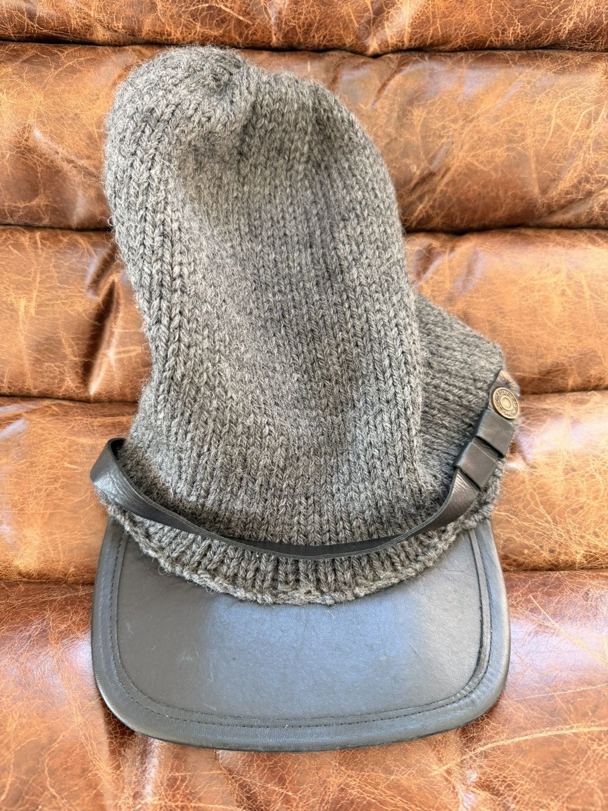 FW 2002 Homeless Leather/Wool Beanie