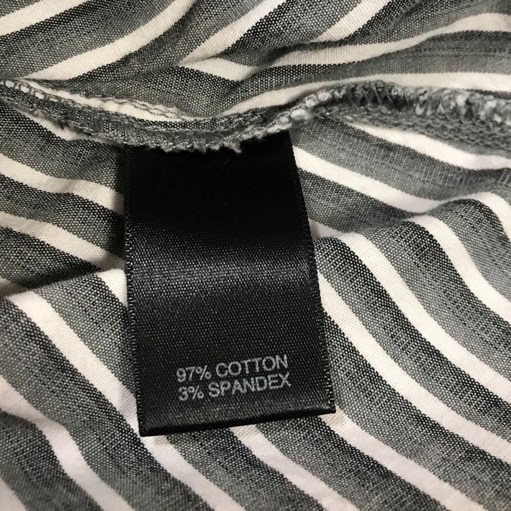 Avenue Avenue Gray Pleated Striped Collared Button-Down Top 18/20 Size XXL / US 16-18 / IT 52-54 - 4 Thumbnail