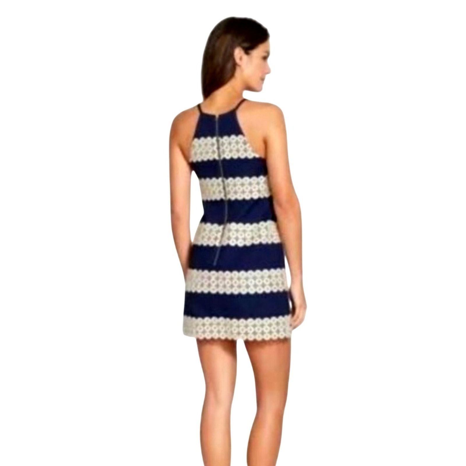 Lilly Pulitzer Navy Blue Gold Lace Dress Size 00 - www.joarbit.com