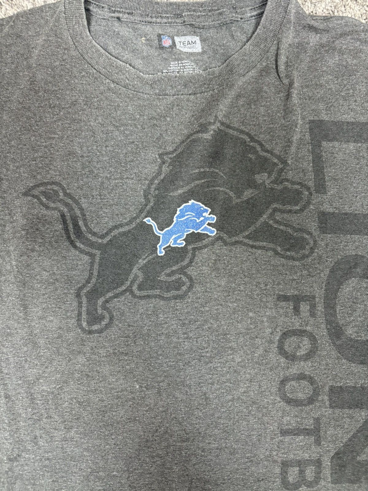 NFL Gray detroit lions nfl team apparel tshirt Size US XL / EU 56 / 4 - 5 Thumbnail