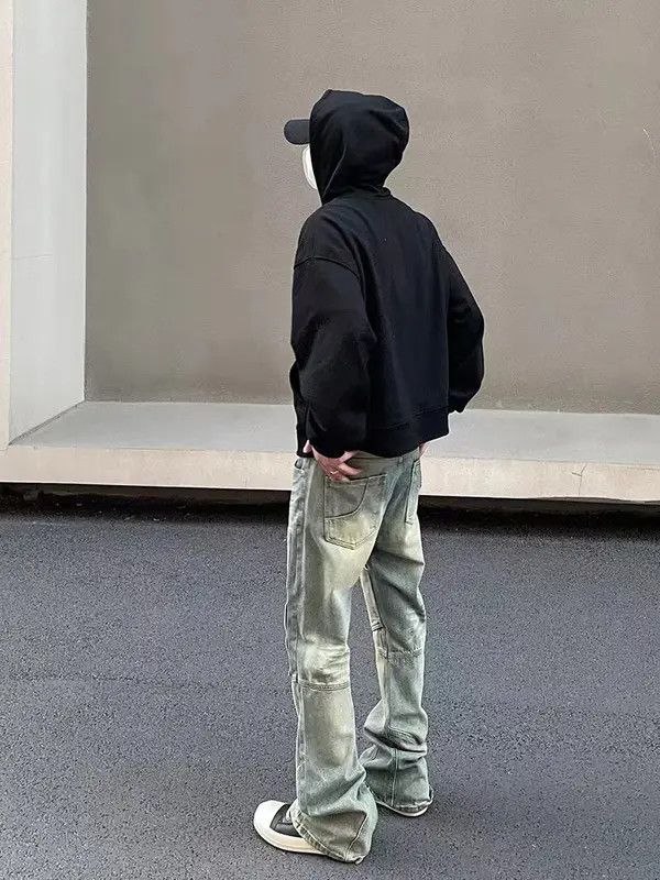 VIBE Retro yellow mud-dyed distressed work jeans Size US 32 / EU 48 - 4 Thumbnail