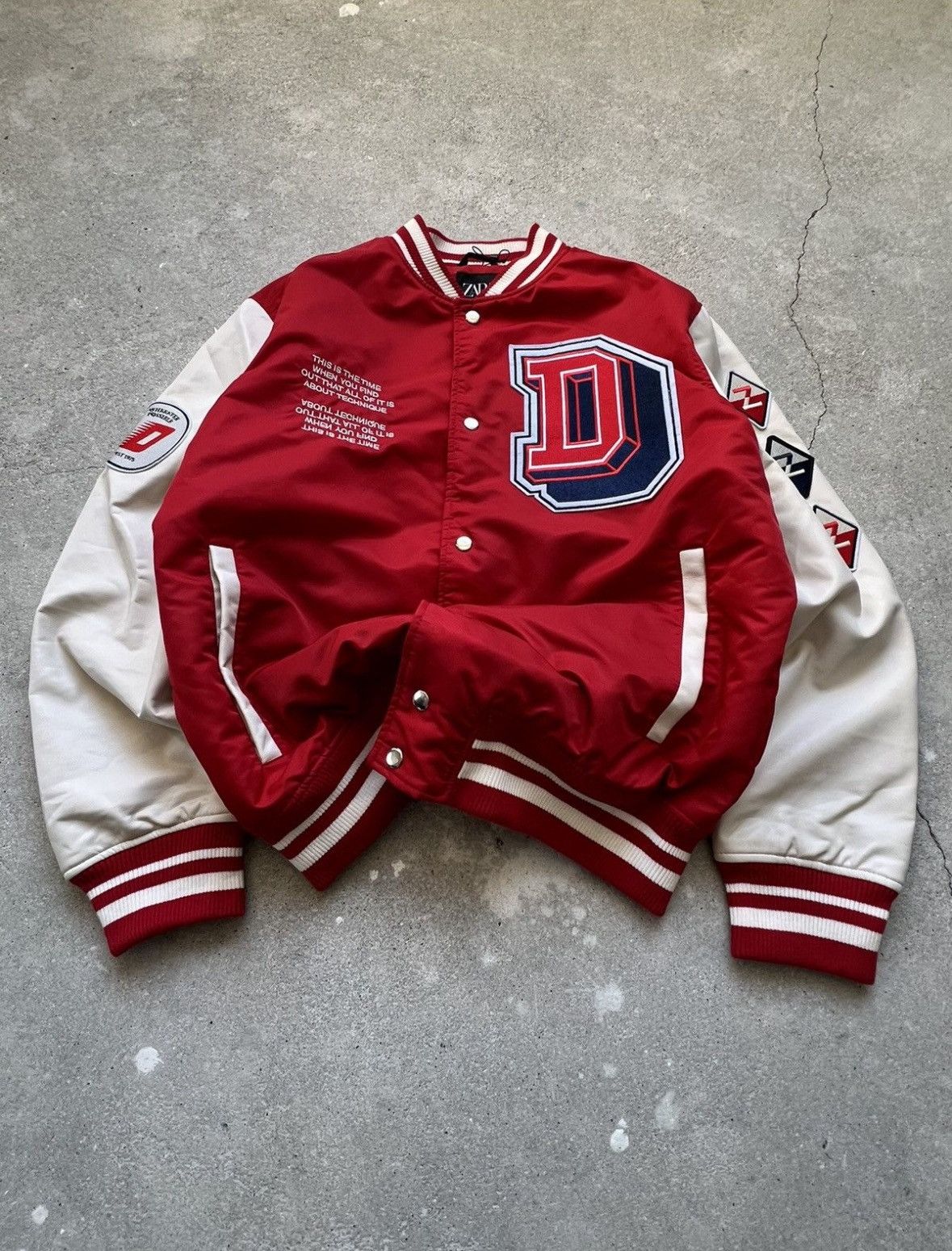 Rhude × Zara Zara leather red varsity jacket Size US L / EU 52-54 / 3 - 3 Thumbnail