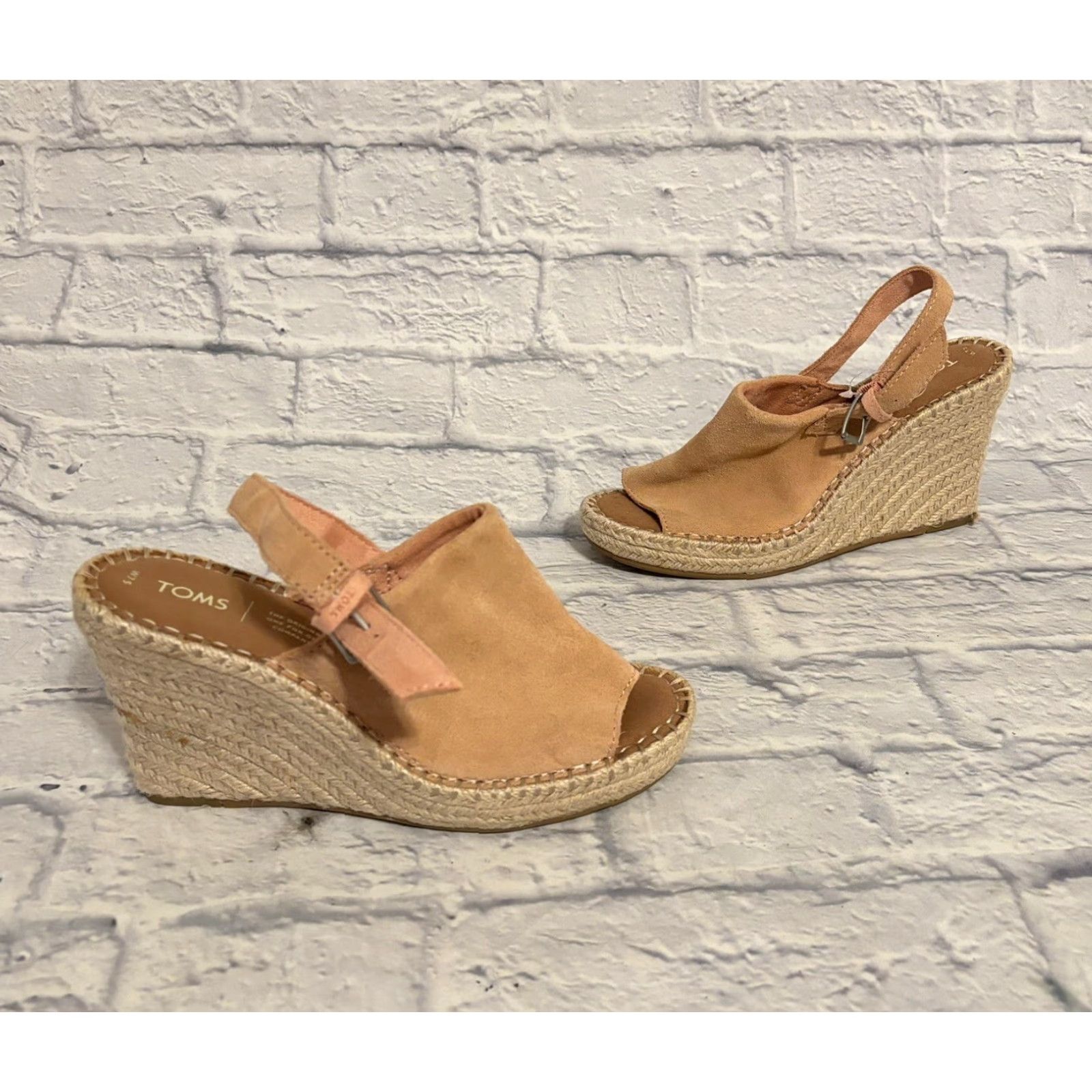 Toms TOMS Monica Wedge Espadrille Open Toe Sandals Bloom Suede Women's Size 7.5 Size US 8 / IT 38 - 2 Thumbnail