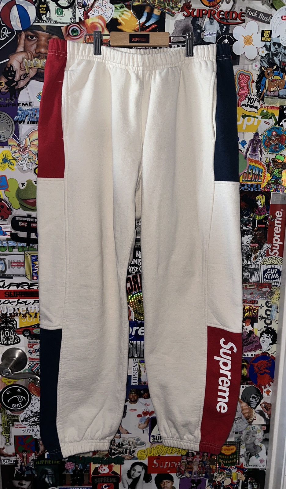 Supreme SS19 Supreme Formula Sweatpants Natural Red Navy Box Logo ...