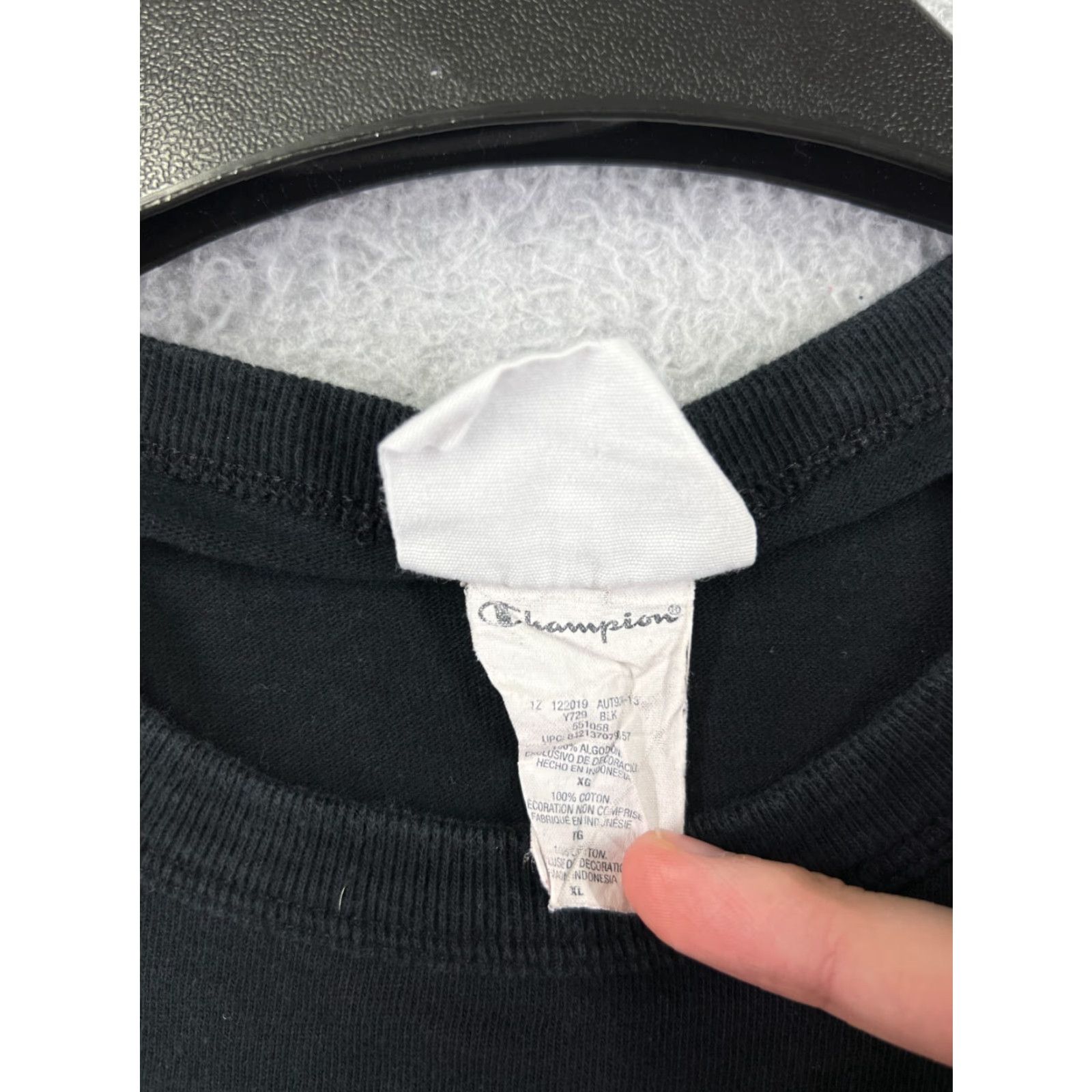 Champion Champion Women's Crop T-Shirt XL Black Logo Cotton All Seasons Activewear Size XL / US 12-14 / IT 48-50 - 5 Thumbnail