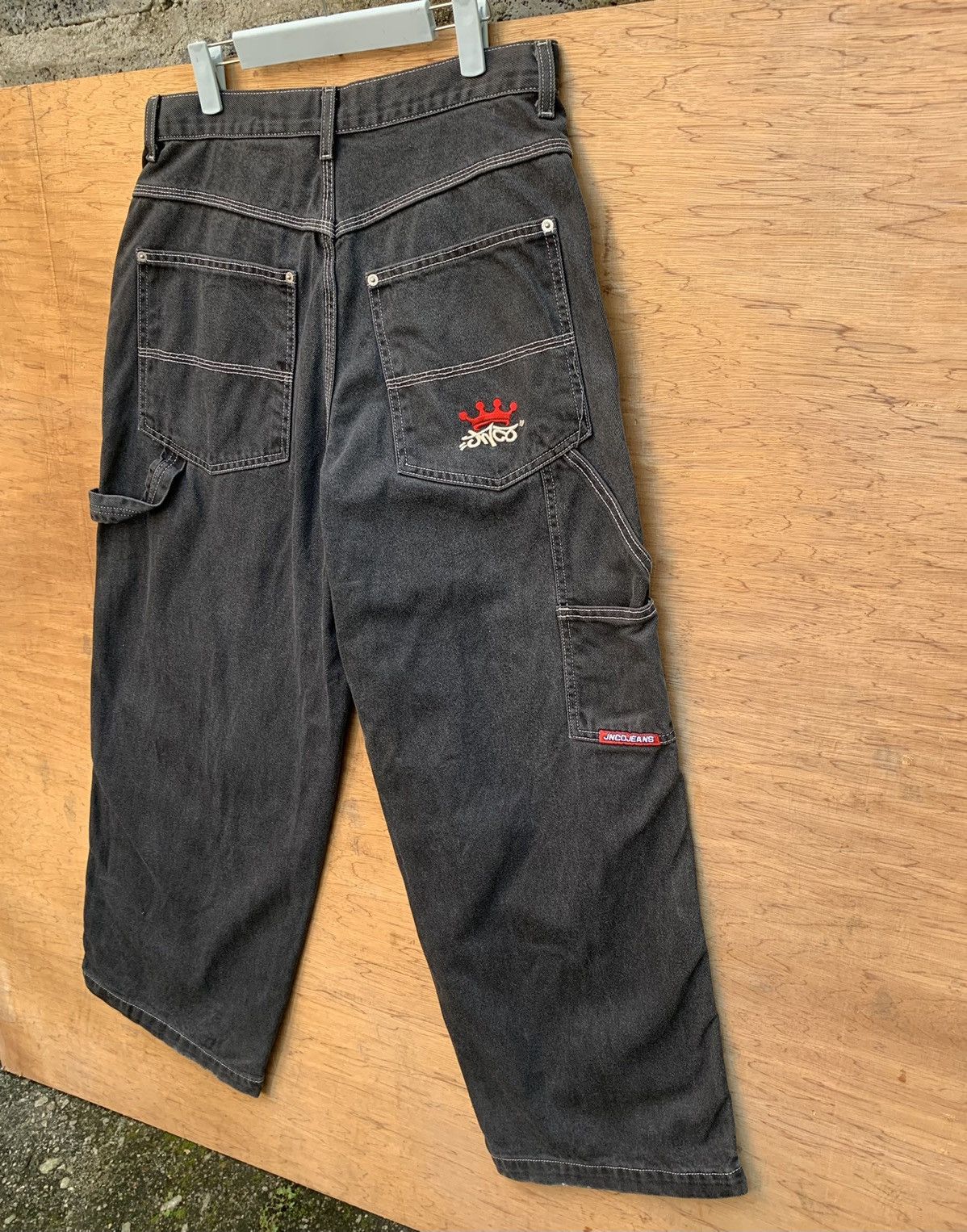 JNCO Rare!! JNCO JEANS Baggy Carpenter Crown Embroidered Denim Size US 31 - 9 Thumbnail