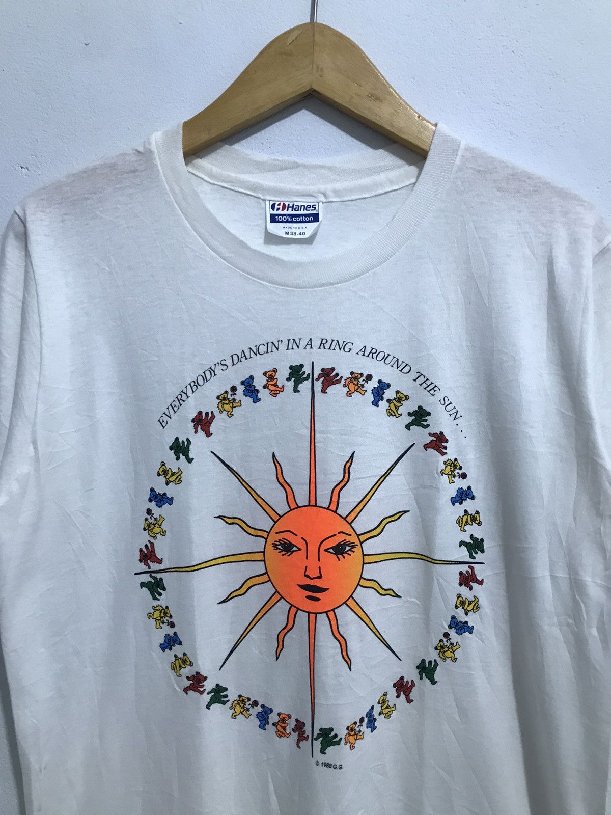 Band Tees Vintage 1988 Rare Grateful Dead Dancing Around Sun Band Tee Size US M / EU 48-50 / 2 - 2 Thumbnail