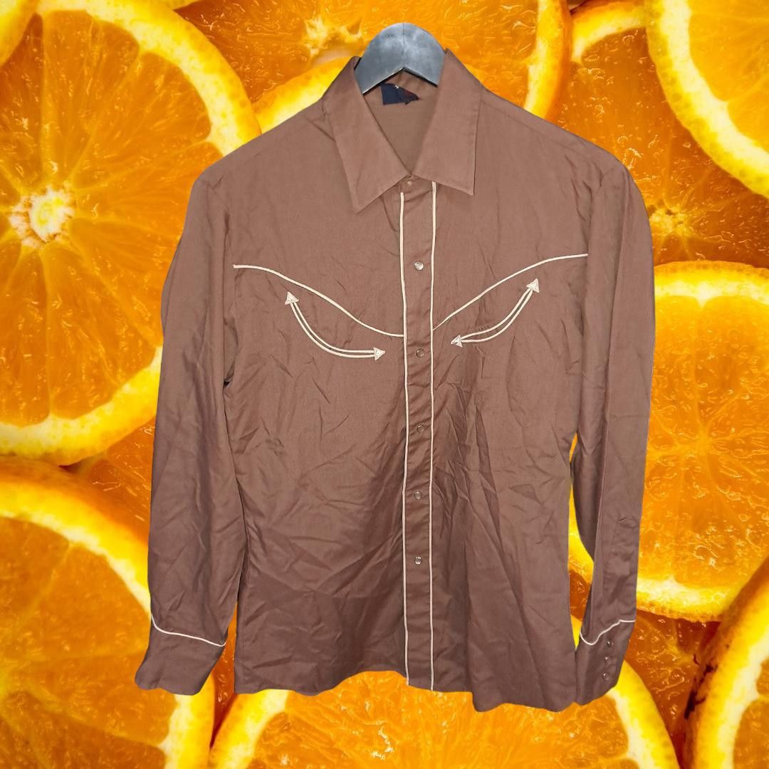 Levi's Vintage Levi's Snap Up Brown Shirt with White Accents SIze M Size US M / EU 48-50 / 2 - 1 Thumbnail