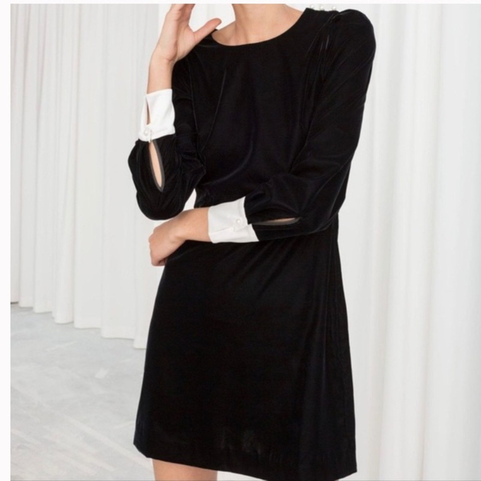 & Other Stories NEW & Other Stories Paris Atelier Velvet Cuff Dress XS NWT Size XS / US 0-2 / IT 36-38 - 14 Thumbnail