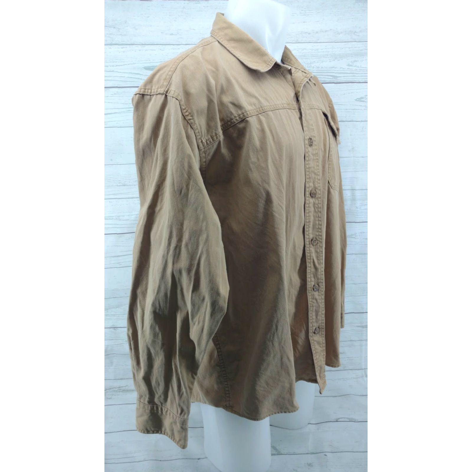 Vintage Mens Cabela's Khaki Tan Long Sleeve Button Up Down Shirt XL Size US XL / EU 56 / 4 - 6 Thumbnail
