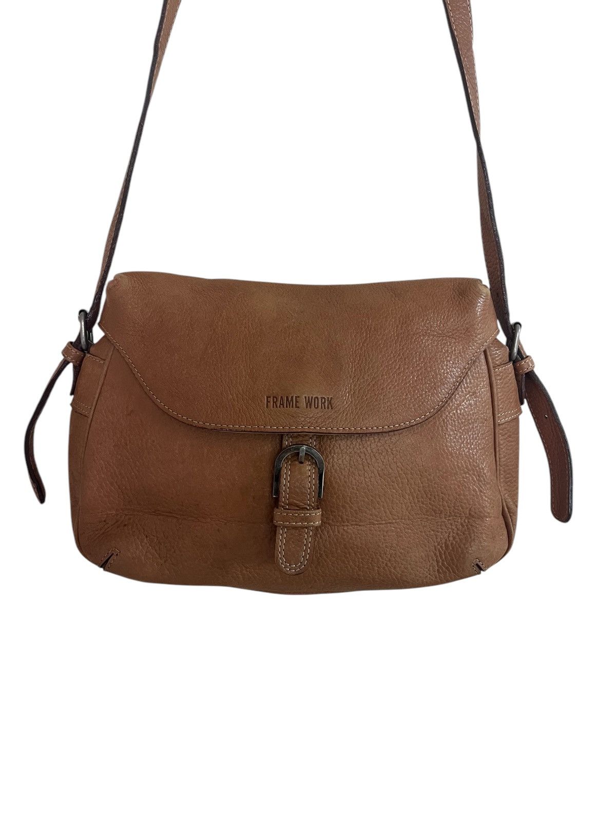 Japanese Brand Vintage FRAME WORK cross body bag leather rare Size ONE SIZE - 2 Thumbnail