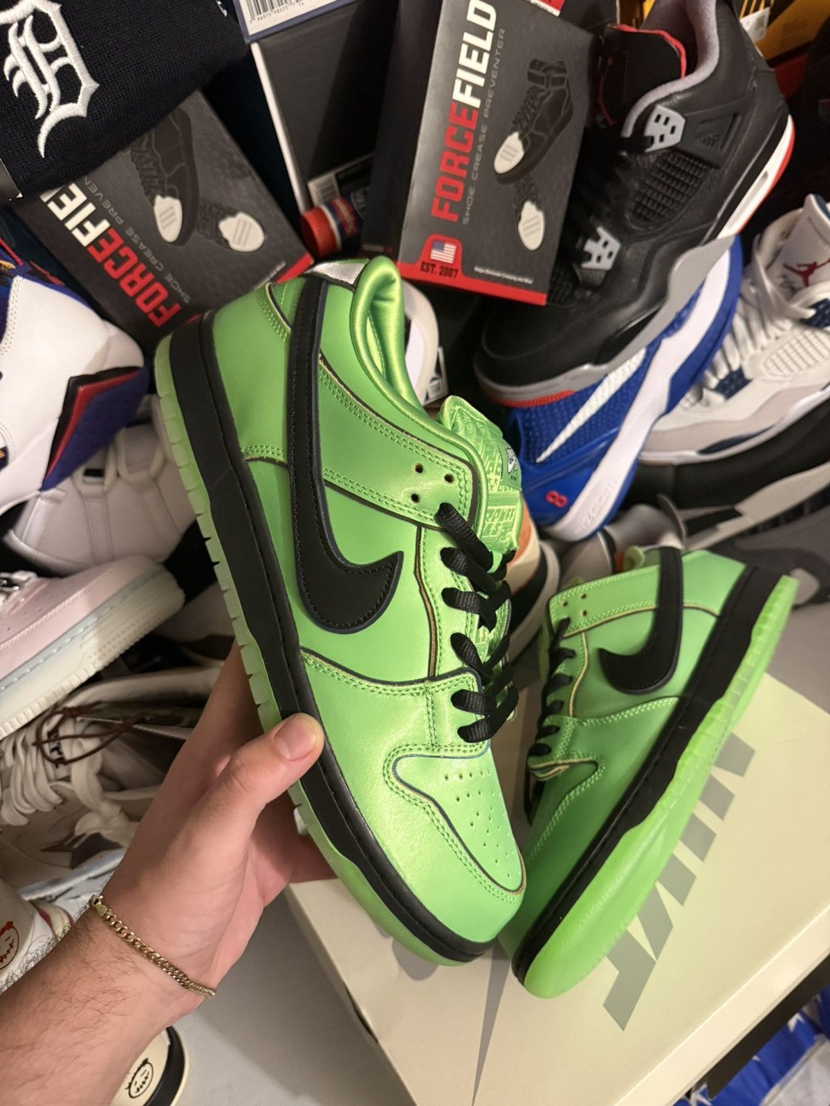 Nike Nike dunk low powerpuff green size 12 Size US 12 / EU 45 - 1 Thumbnail