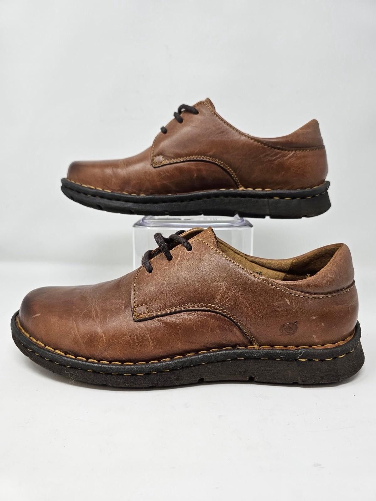Born Born Handcrafted Brown Lace Up Leather Cushioned CasualShoes Size US 9 / IT 39 - 2 Thumbnail