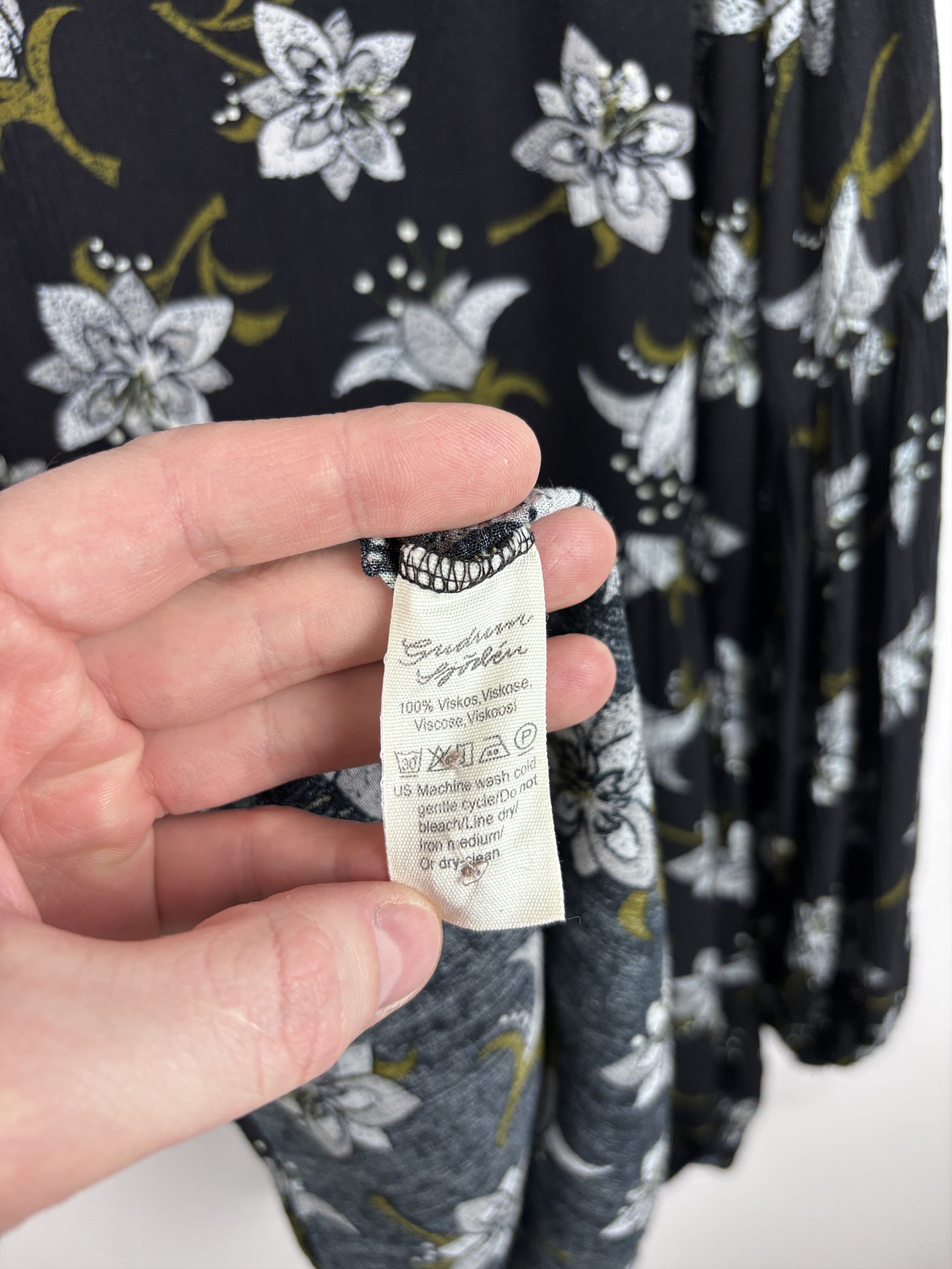 Gudrun Sjoden Gudrun Sjoden Tunic Babydoll Floral Shirt Dress Black Size L Size L / US 10 / IT 46 - 9 Thumbnail