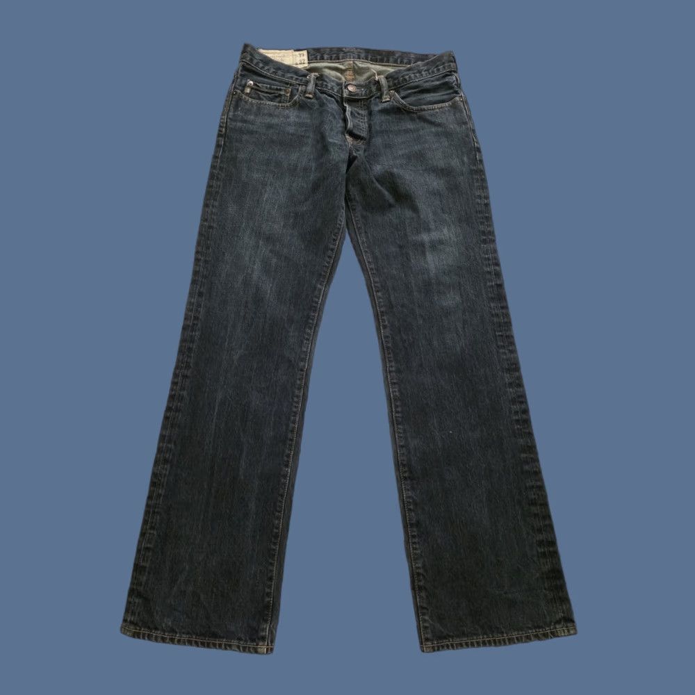Abercrombie & Fitch VINTAGE Abercrombie & Fitch Jeans Mens 33x32 Straight Button Fly Denim Cotton Blue Mid Wash 1980s 90s Vintage Style Mens Size US 33 - 1 Thumbnail