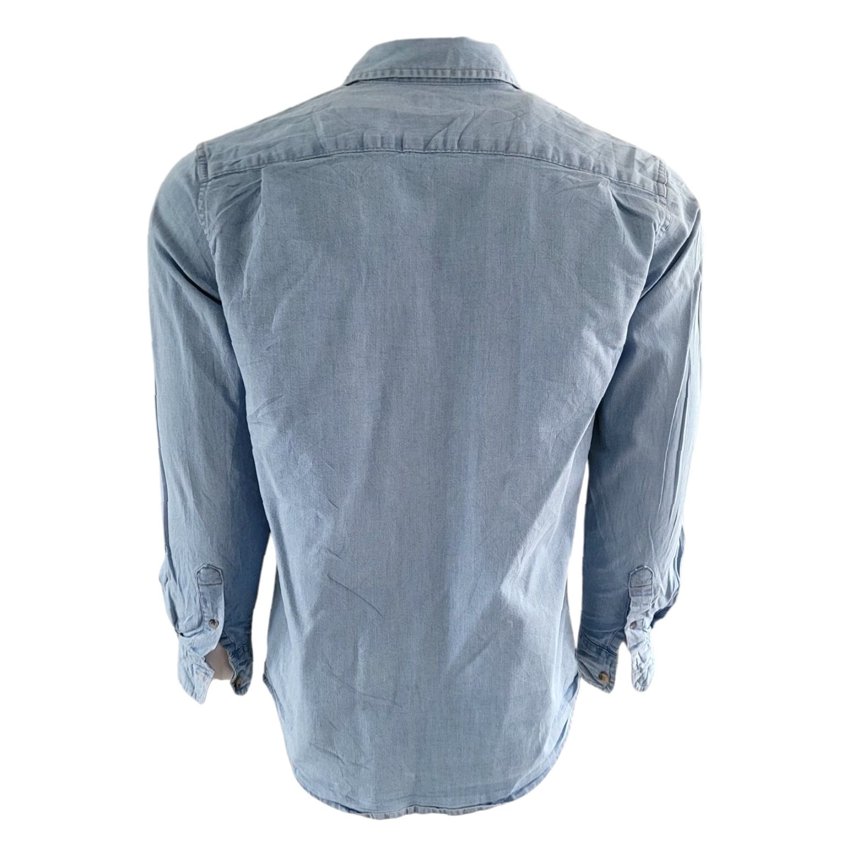 Wrangler Wrangler Western Shirt – Light Blue Denim Shirt – Size S – Long Sleeve – Button-Up – Stretch Denim – Vintage Wrangler Western Denim Shirt Size US S / EU 44-46 / 1 - 3 Thumbnail