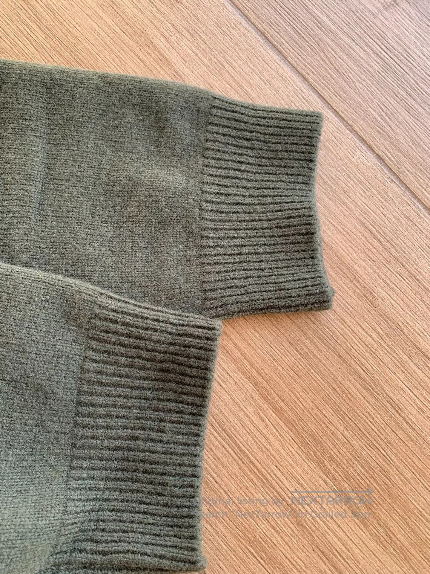 Japanese Brand stylish men's cashmere wool sweater in green. Size US XL / EU 56 / 4 - 6 Thumbnail