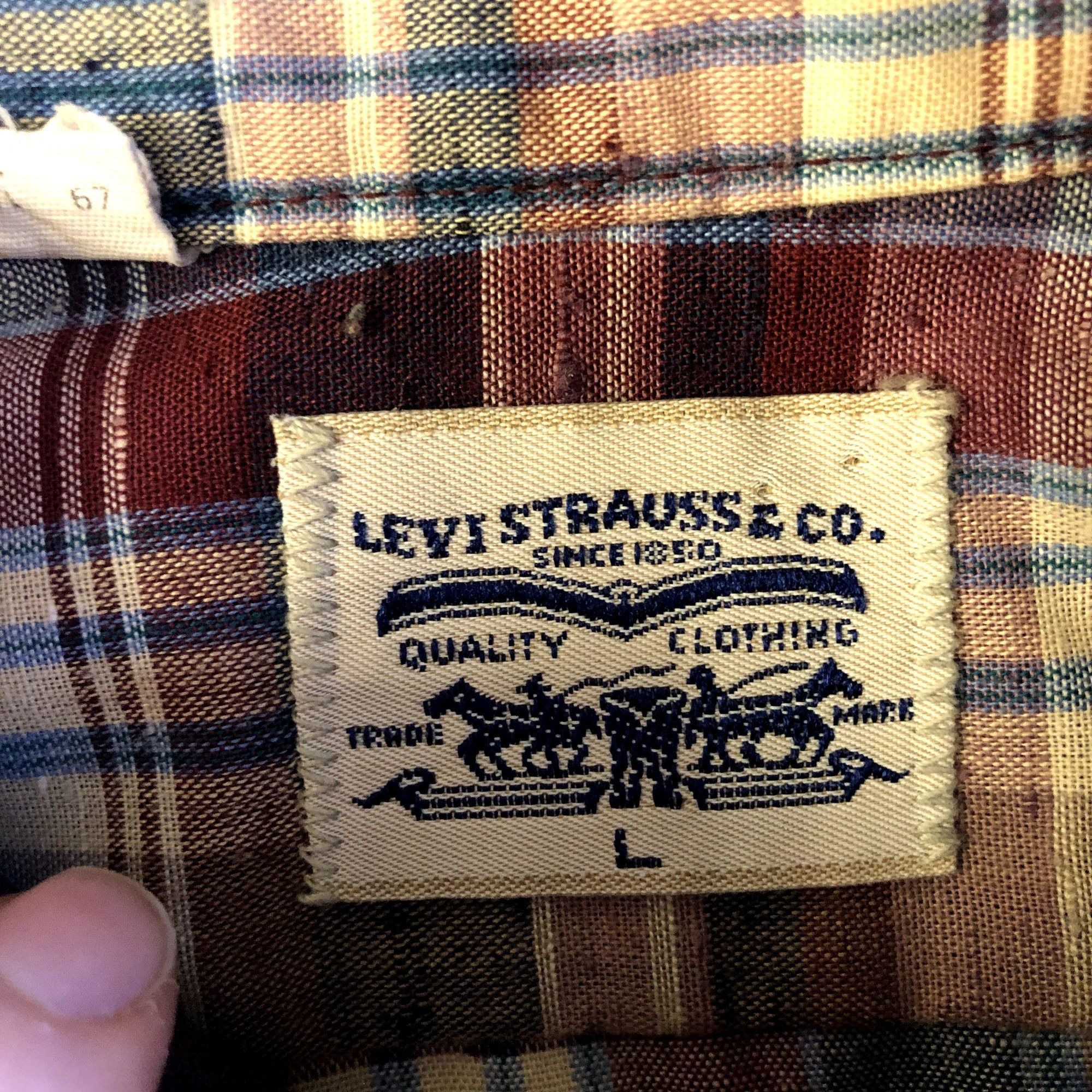 Levi's Vintage 60's Levis Men's MoD Maroon Blue SHADOW PLAID Flecke Size US L / EU 52-54 / 3 - 6 Thumbnail