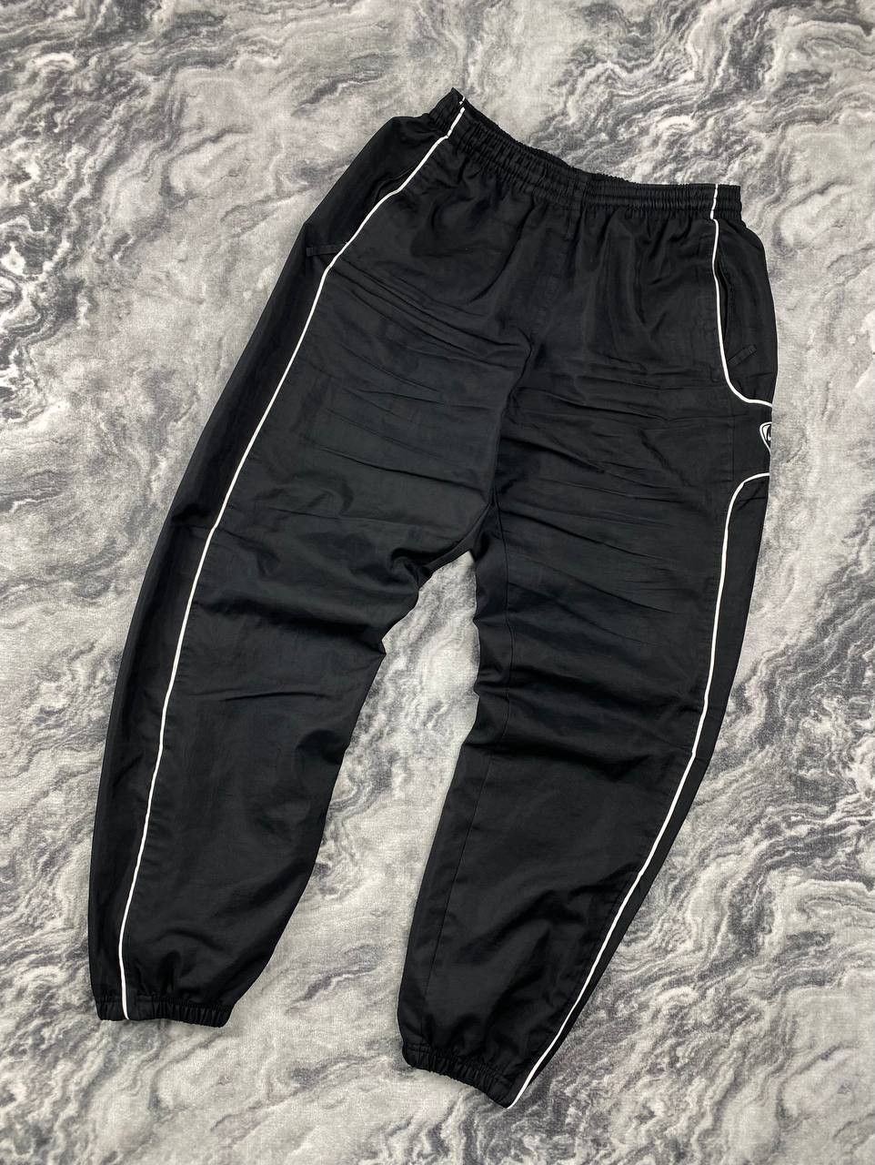 Nike Vintage Nike Nylon Pants Track 90s Swoosh Striped Size US 34 / EU 50 - 1 Thumbnail