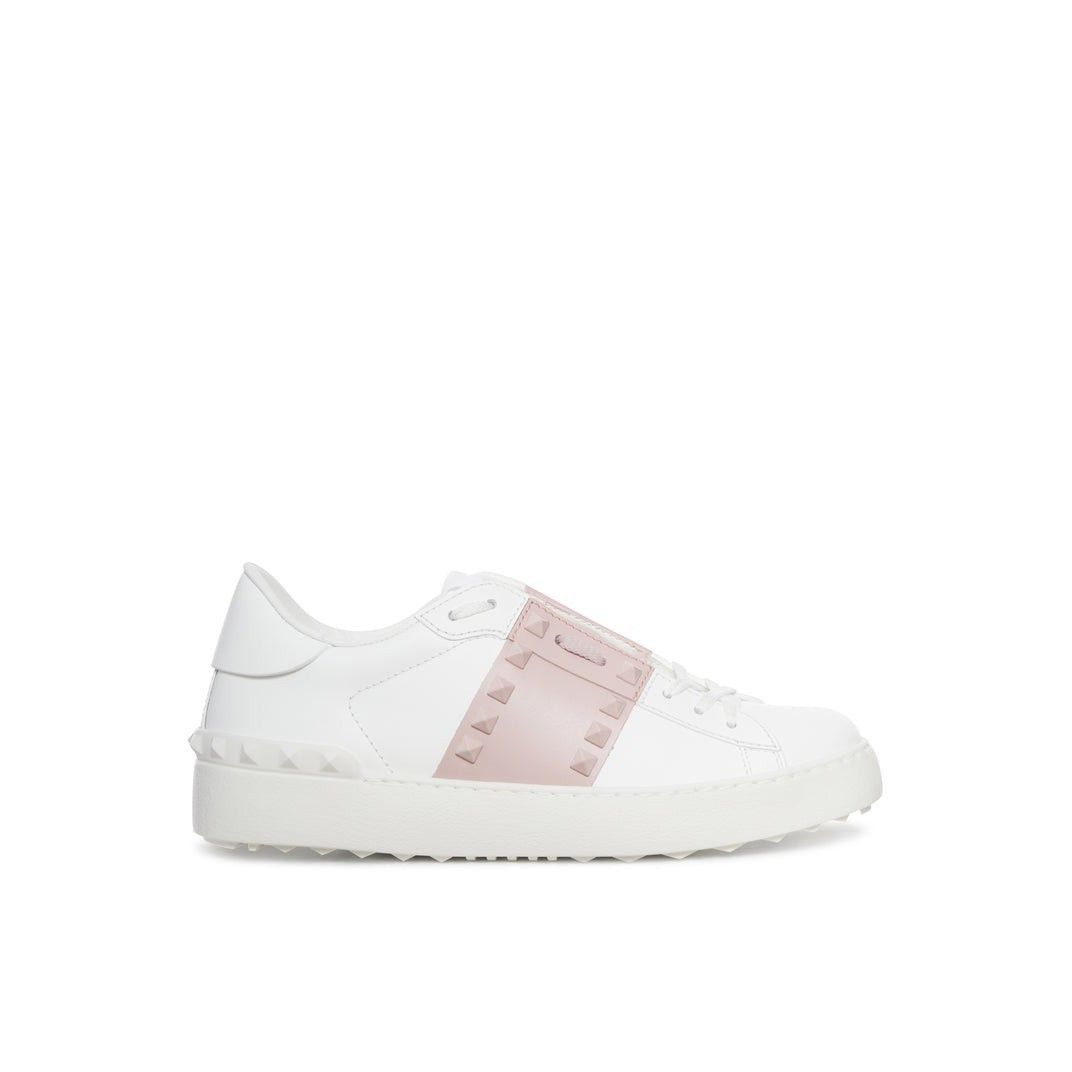 VALENTINO GARAVANI Rockstud White/Pink Sneakers New & Authen