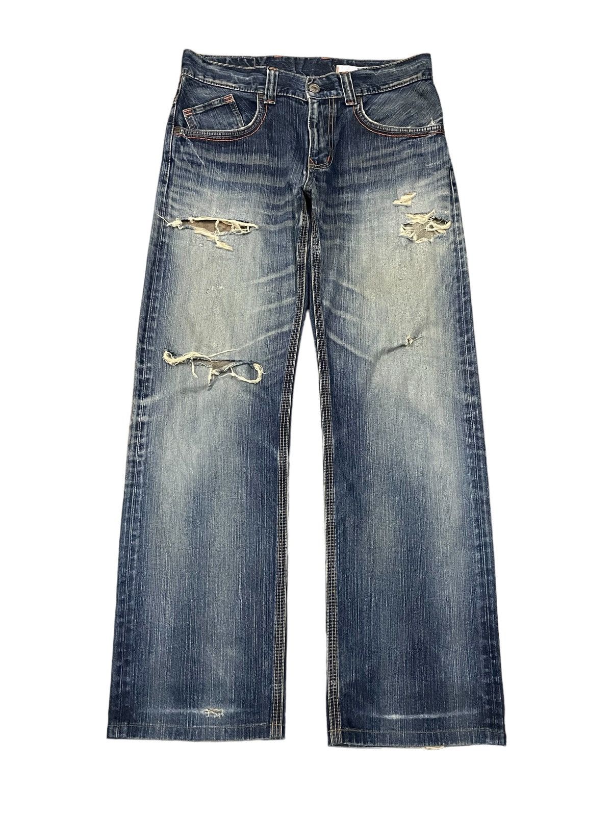 Vintage Edwin XV-S Mud Wash Ripped Multipocket Baggy Jeans