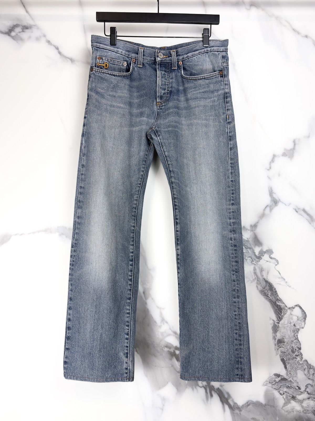 Gucci Gucci Tom Ford Vintage Horsebit Faded Blue Denim Jeans Size US 28 / EU 44 - 1 Thumbnail