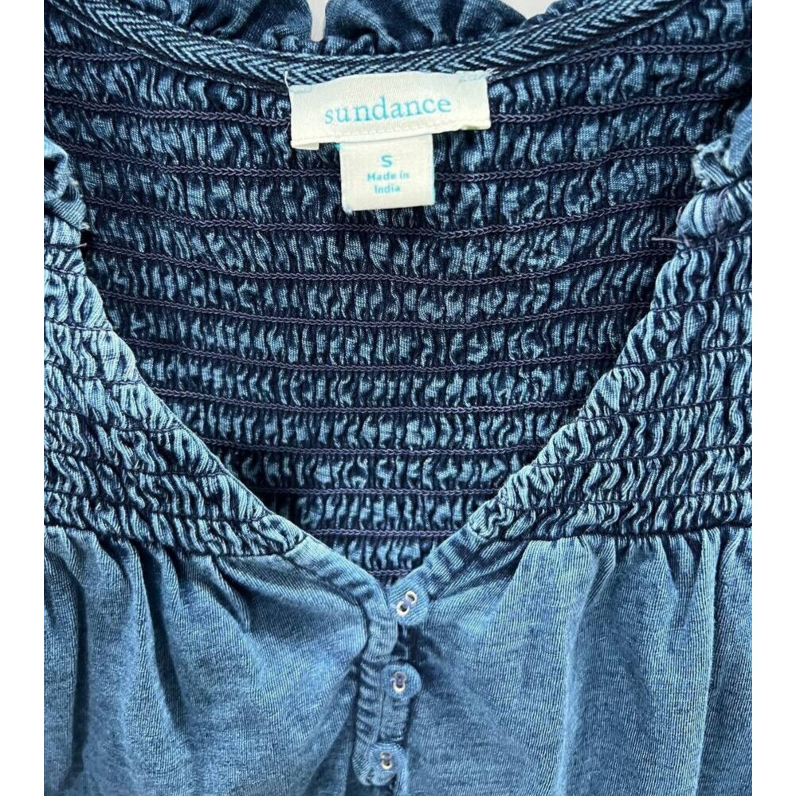 Sundry Sundance Sleeveless Smocked Cotton Tank Boho Peasa S A000434 Size S / US 4 / IT 40 - 2 Thumbnail