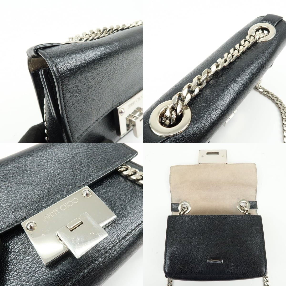 Jimmy Choo Jimmy Choo Rebel Bag Calfskin Crossbody Black Size ONE SIZE - 6 Thumbnail