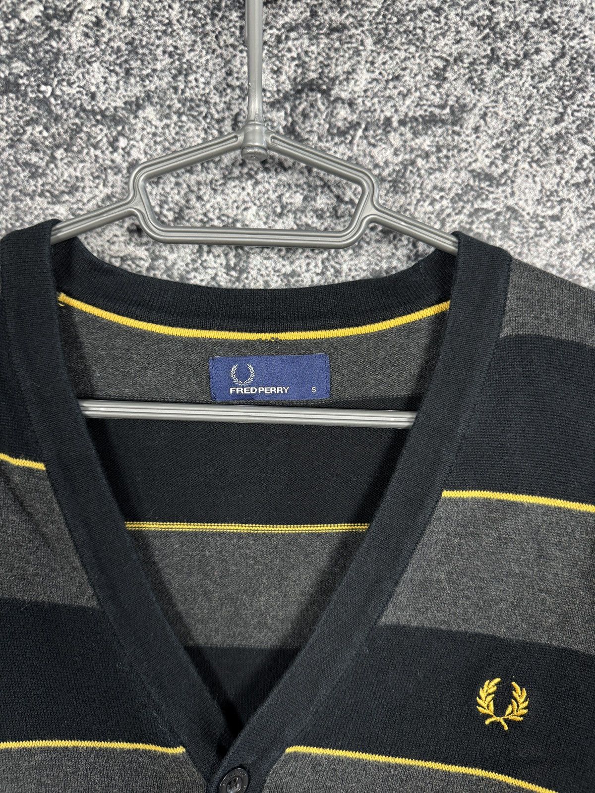 Fred Perry Men’s Fred Perry Striped Cardigan Button Up Pullover Size S Size US S / EU 44-46 / 1 - 6 Thumbnail