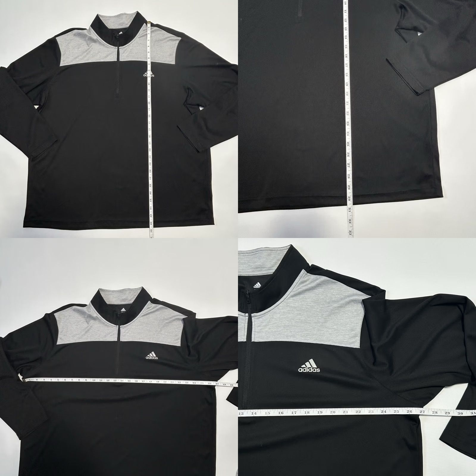 Adidas Adidas Golf Men's 2XL Lightweight UPF 1/4 Zip Long Sleeve Pullover Black Gray Shirt Size US XXL / EU 58 / 5 - 8 Thumbnail
