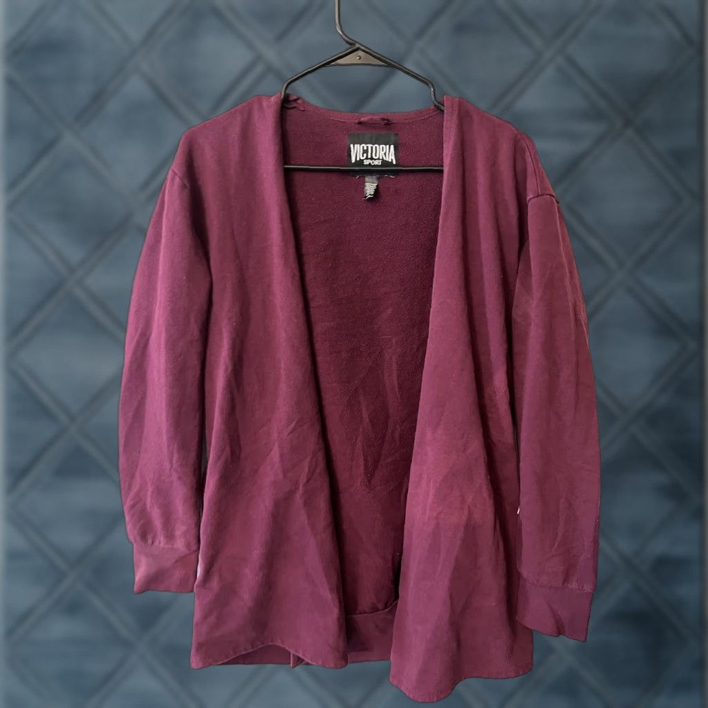Victoria's Secret VINTAGE Victoria's Secret Burgundy Open Front Cardigan Sweater Medium Women Sports Size M / US 6-8 / IT 42-44 - 1 Thumbnail