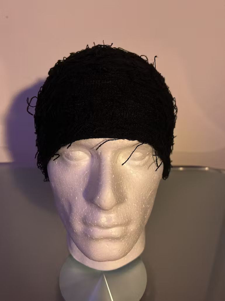 Japanese Brand × Vintage Distressed Knitted Beanie (black) Size ONE SIZE - 3 Thumbnail
