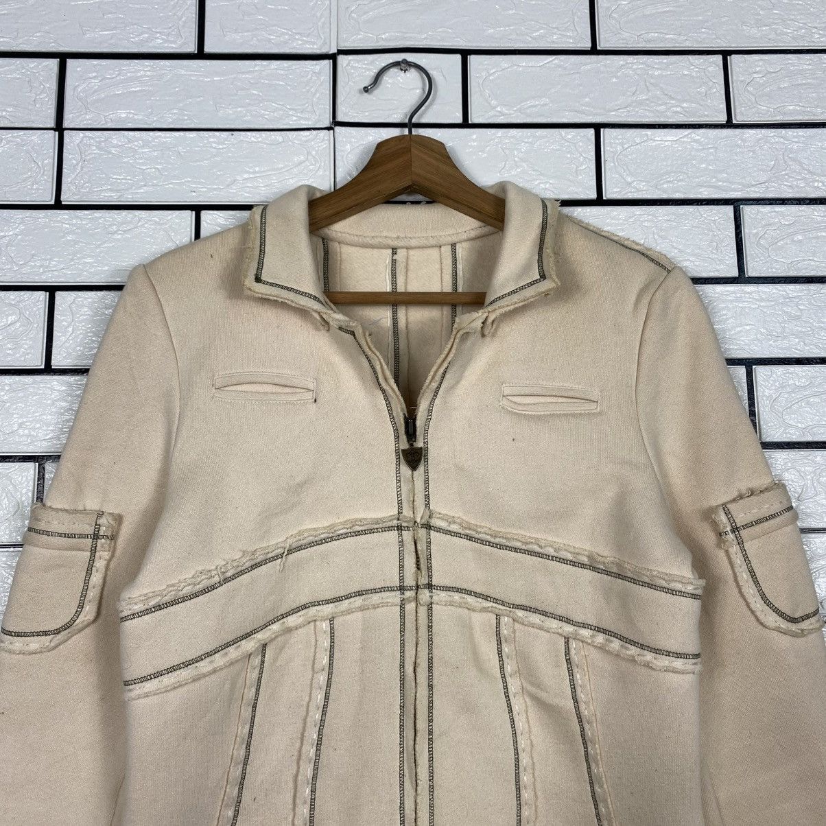 Japanese Brand 📌Vintage Wool Zipper Jacket Via Faburicca Issey Miyake Size US M / EU 48-50 / 2 - 4 Thumbnail
