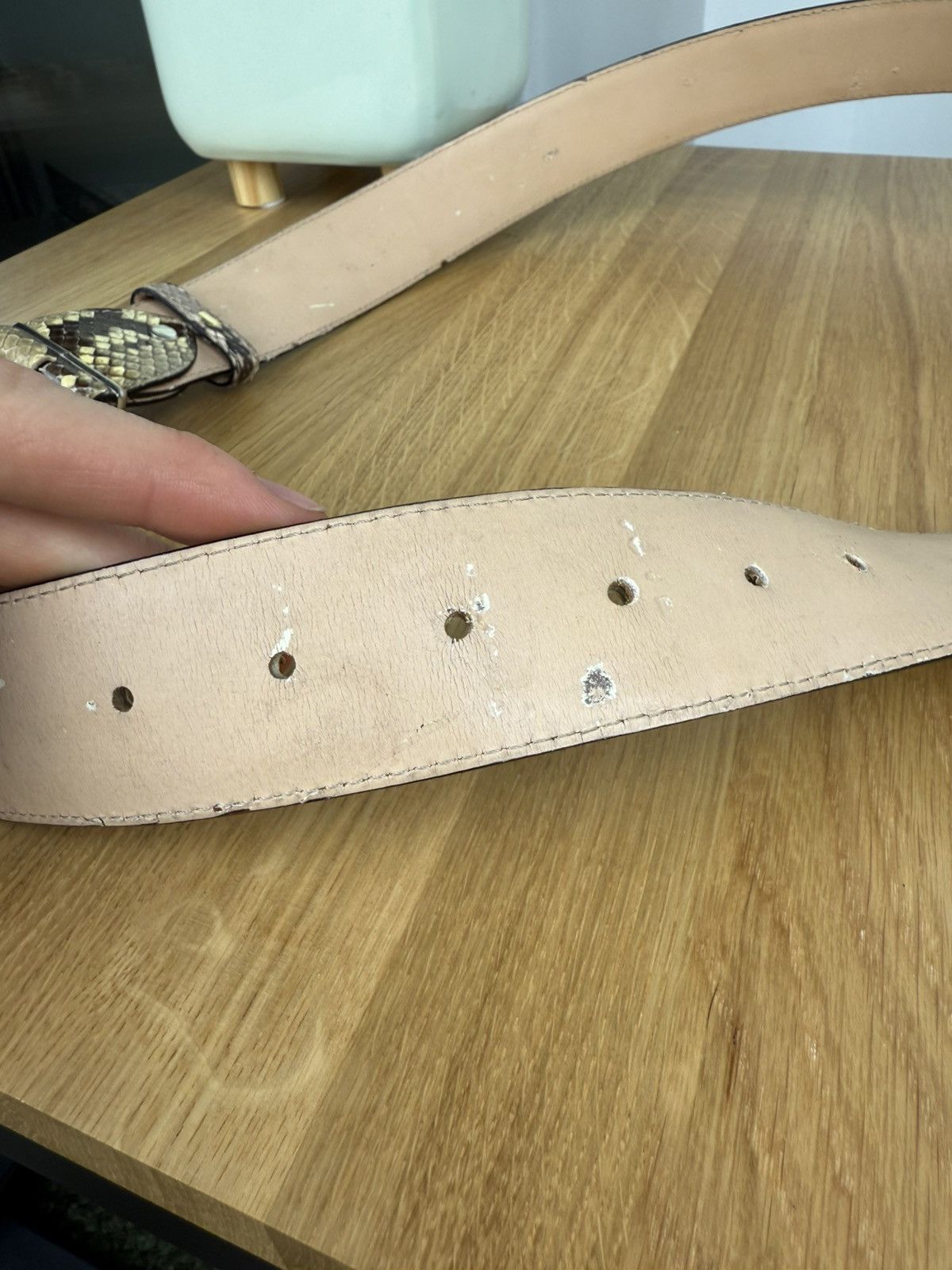 Japanese Brand × Vintage Vinatge Phyton Reptiles Leather Belt Size 32 - 7 Thumbnail