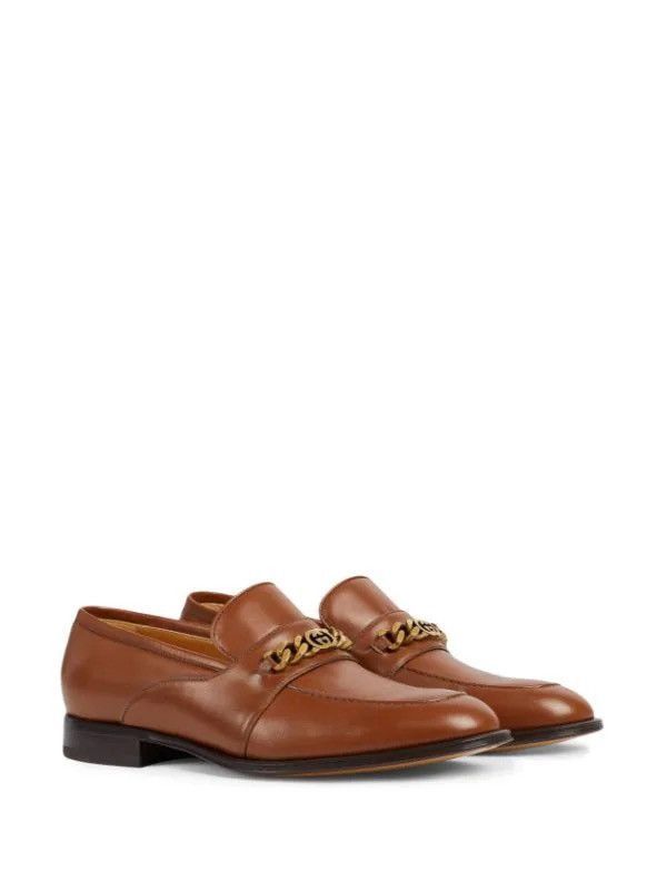 image of Gucci Interlocking G Loafer Shoes in Brown, Men's (Size 12)