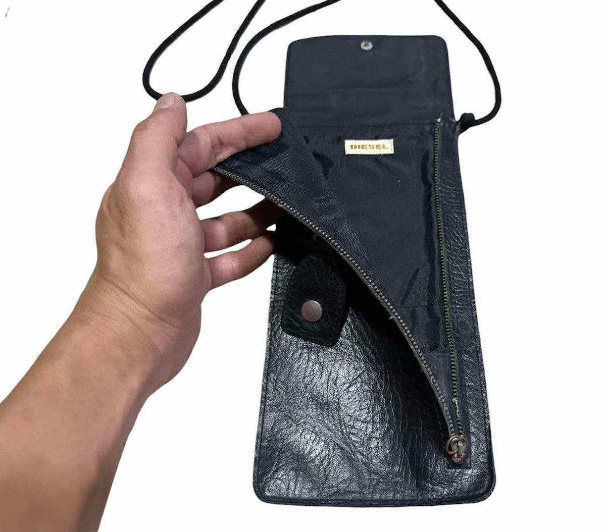 Diesel × Hysteric Glamour × Japanese Brand 🔥Sick Y2K Diesel Leather Neck Pouch Crossbody Bag Punk Size ONE SIZE - 6 Thumbnail