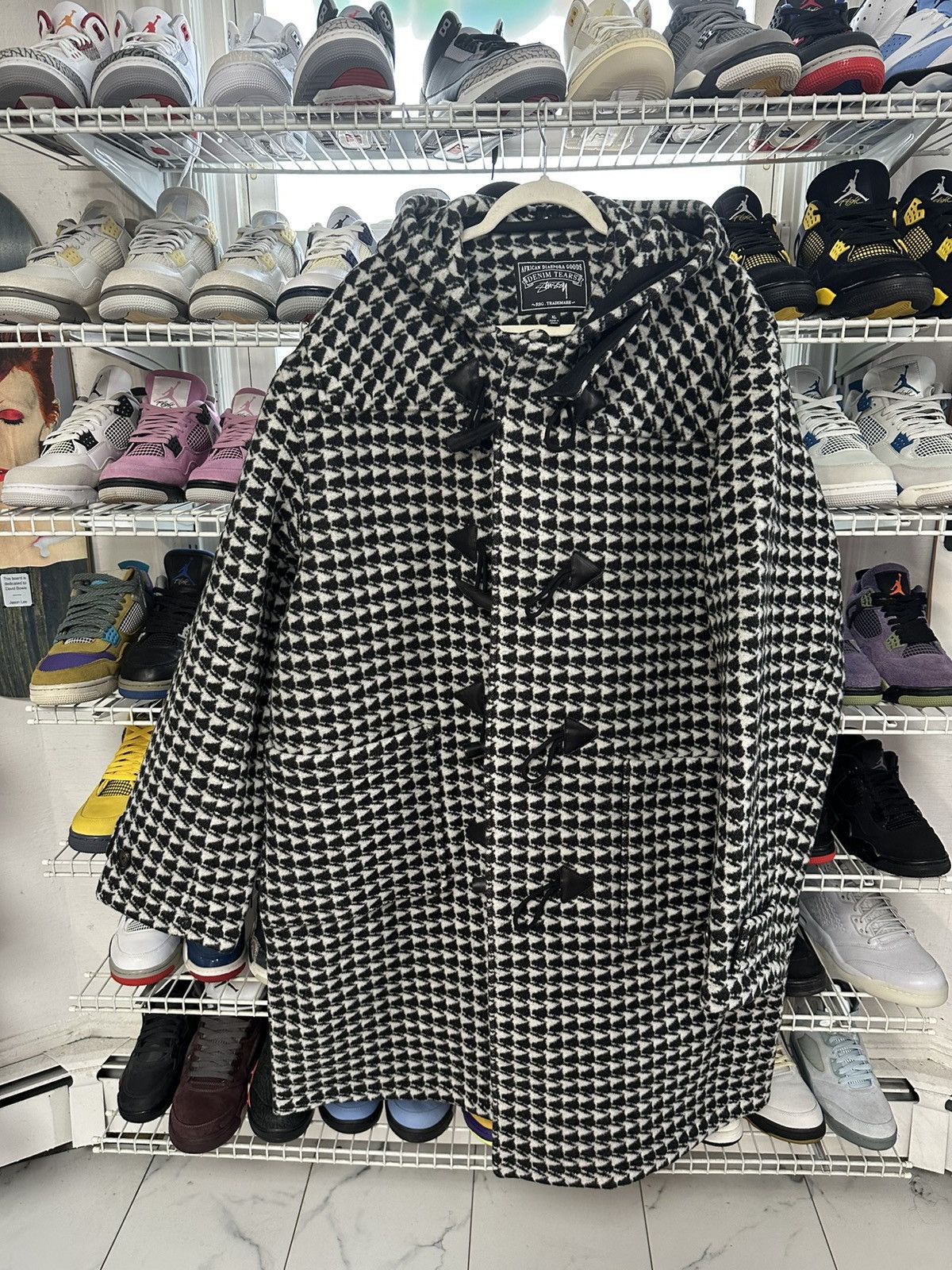 DENIM TEARS × Stussy Jacquard Ace Of Spades Duffle Jacket | Grailed