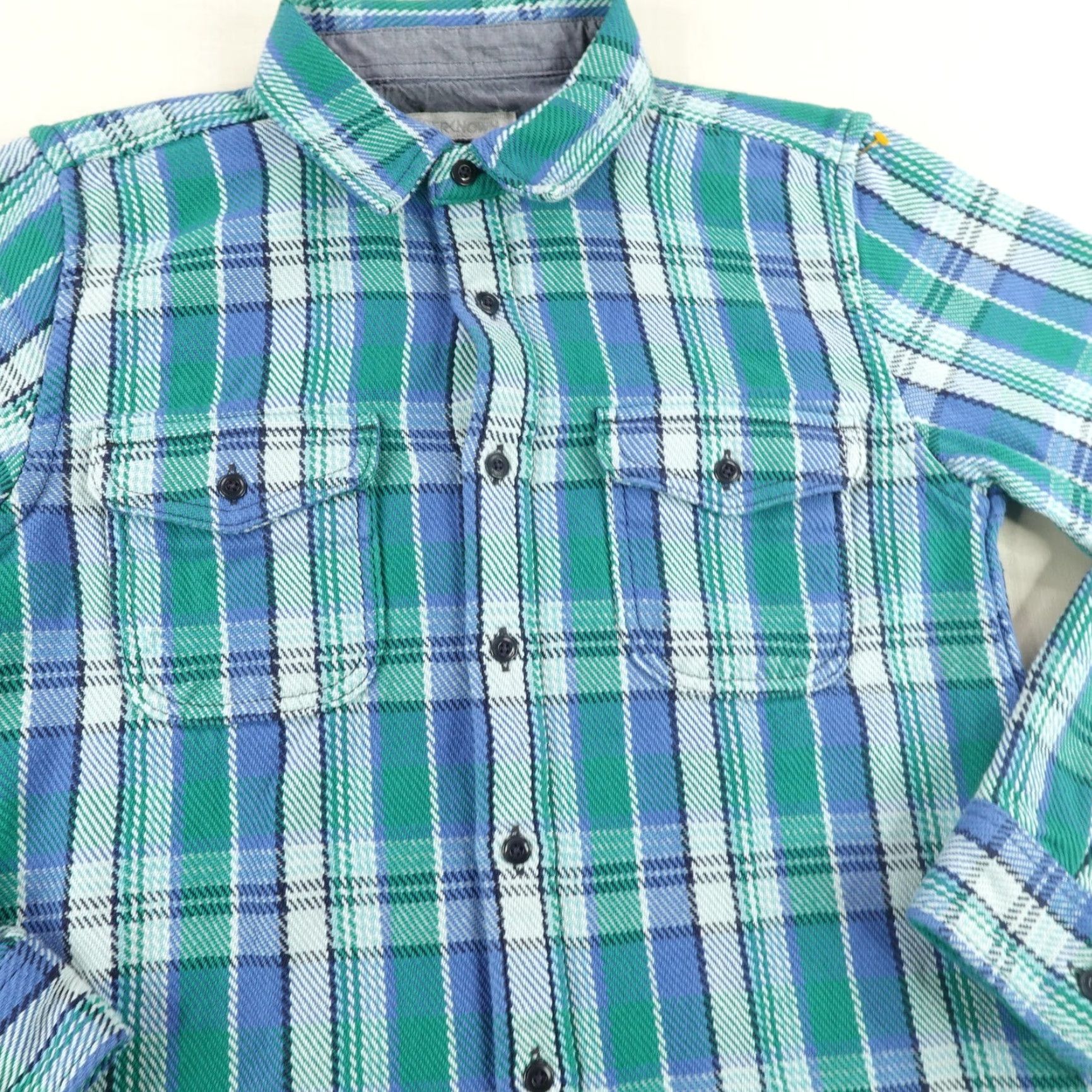 Outerknown VINTAGE Outerknown Men's Shirt Small Long Sleeve Cotton Flannel Plaid Heavyweight Blue Green Casual Size US S / EU 44-46 / 1 - 3 Thumbnail