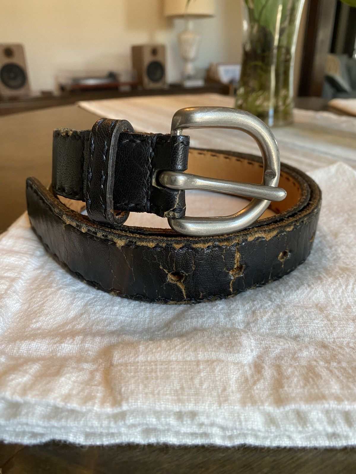 90sヴィンテージYohji Yamamotoレザーベルト ブラック 中古・古着通販】YOHJI YAMAMOTO (ヨウジヤマモト) レザーベルト
